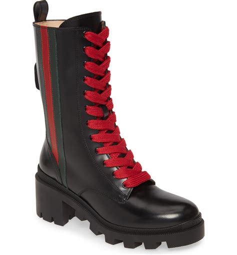 gucci wool combat boots|high heel gucci boots.